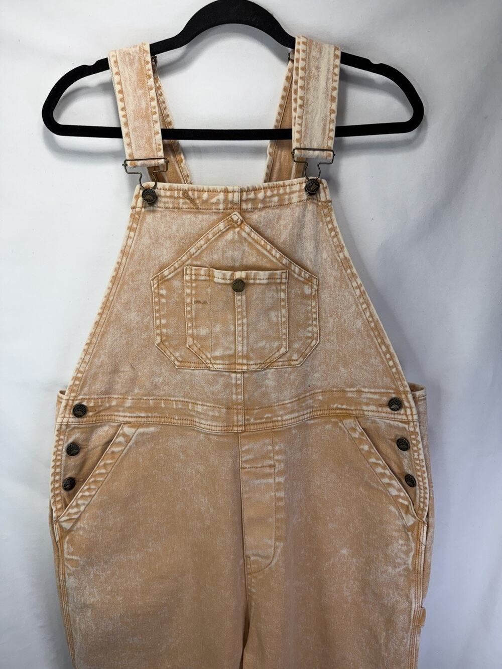 NWT Faherty Organic Cotton Mechanic Overalls Sz M Sun Washed Peach MSRP $178